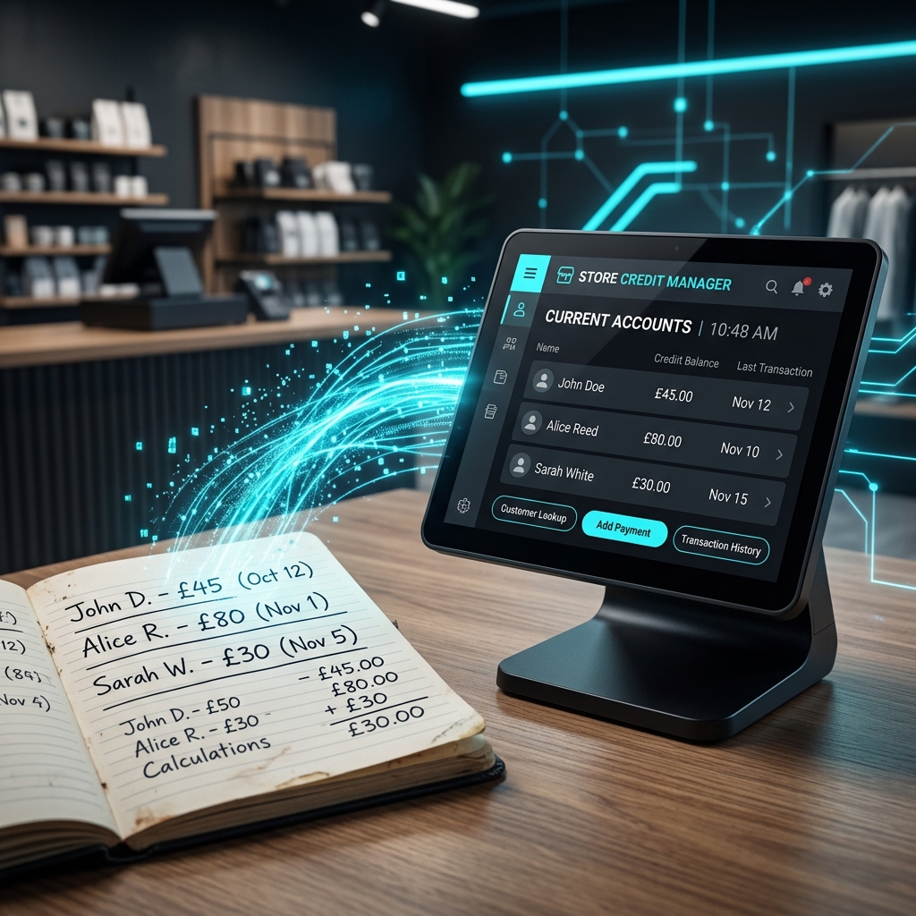 Sistema POS de Professional mostrando módulo digital de crédito a clientes